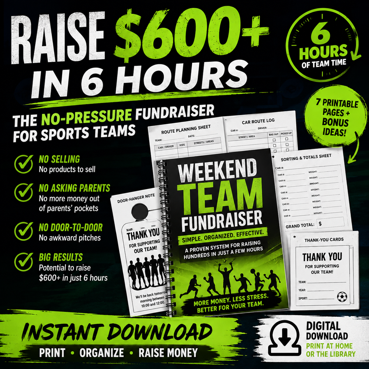 Sports Team Fundraiser Kit - Run a Fundraiser in 6 Hours Without Asking Anyone for Money