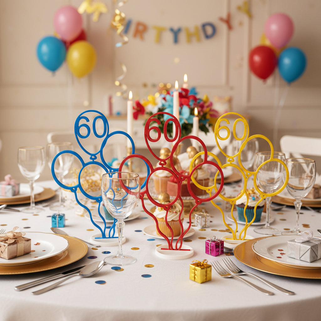 Personalized Birthday Balloon Centerpiece – Custom Number Birthday Party