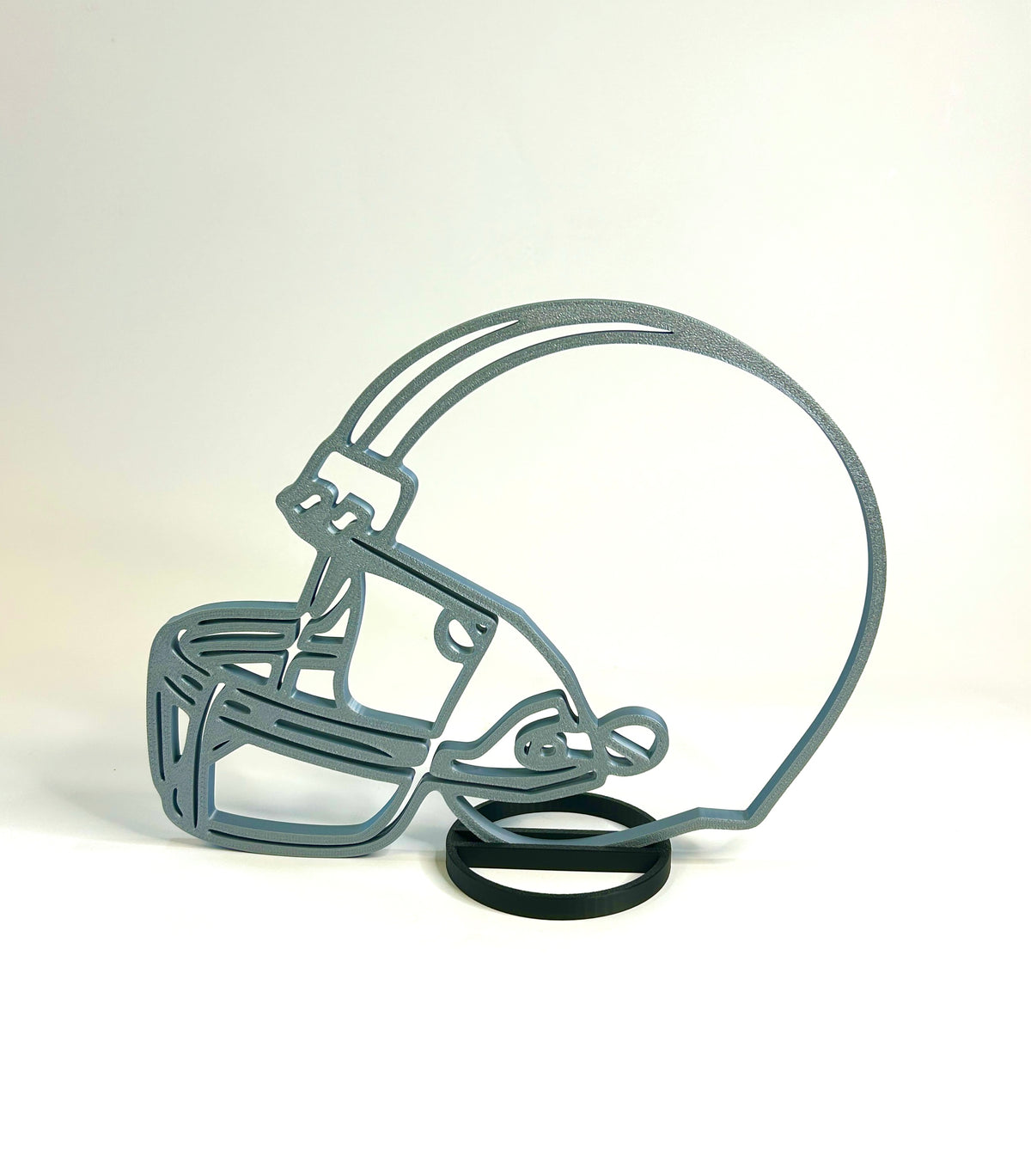 Silver Football helmet used in team banquet centerpiece display
