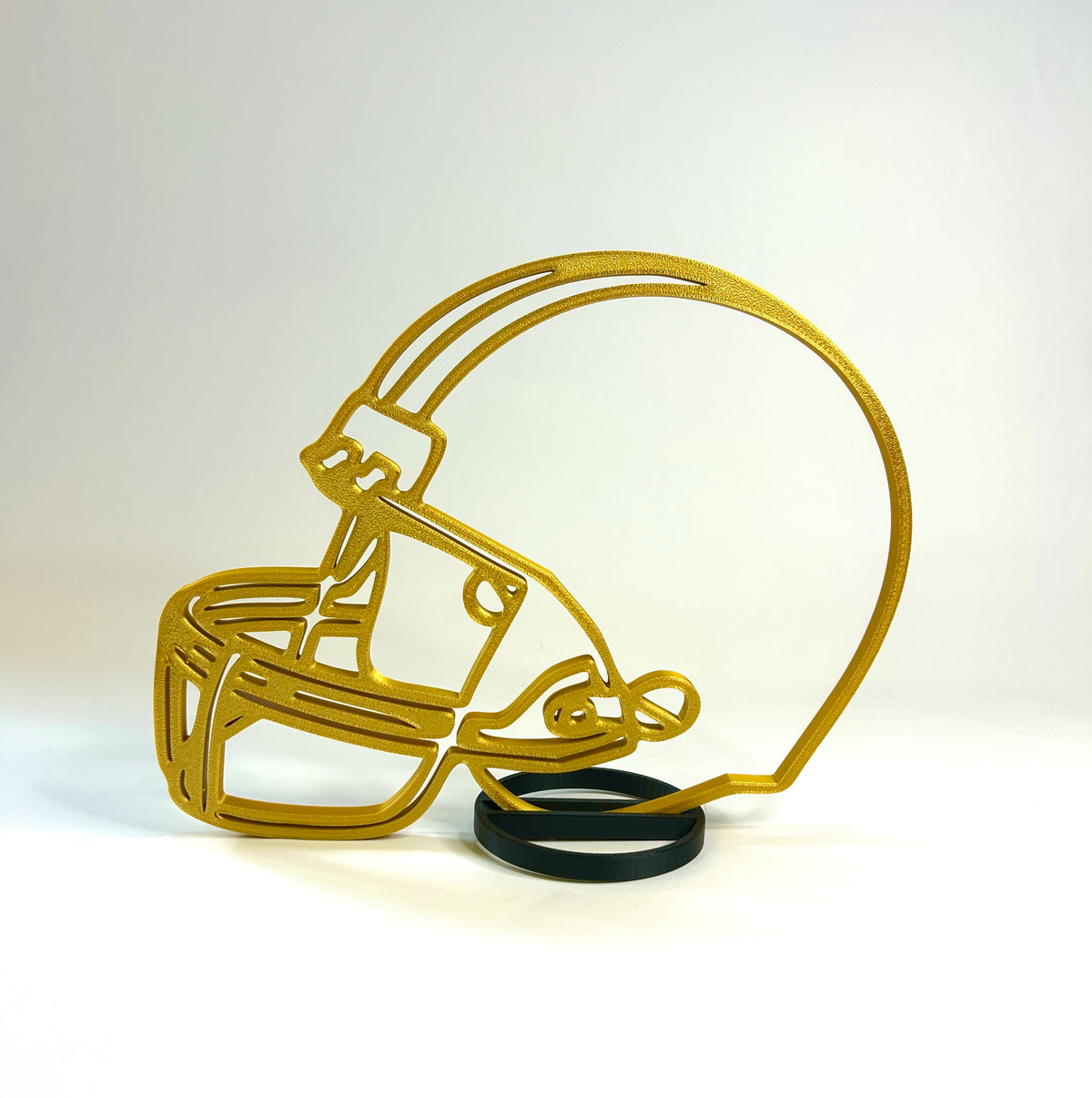 Gold Football helmet used in team banquet centerpiece display