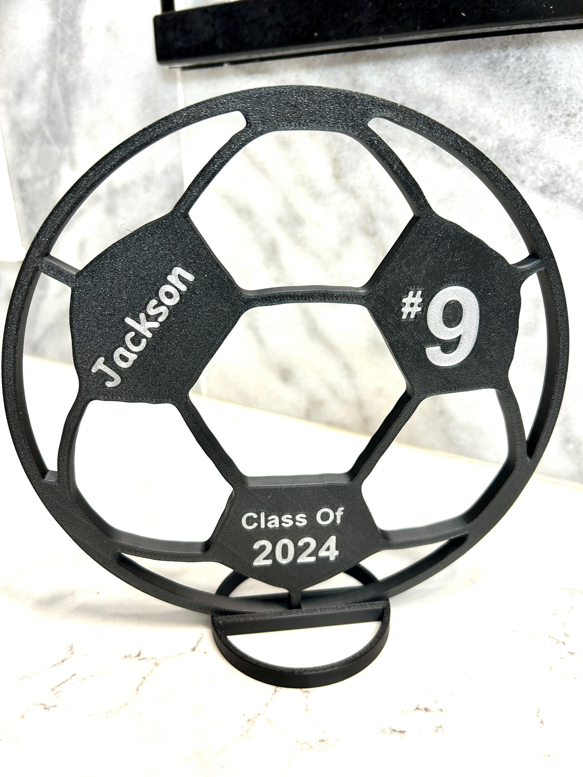 Custom Soccer Ball Centerpiece - 8" Soccer Ball - Graduation Party, Birthday