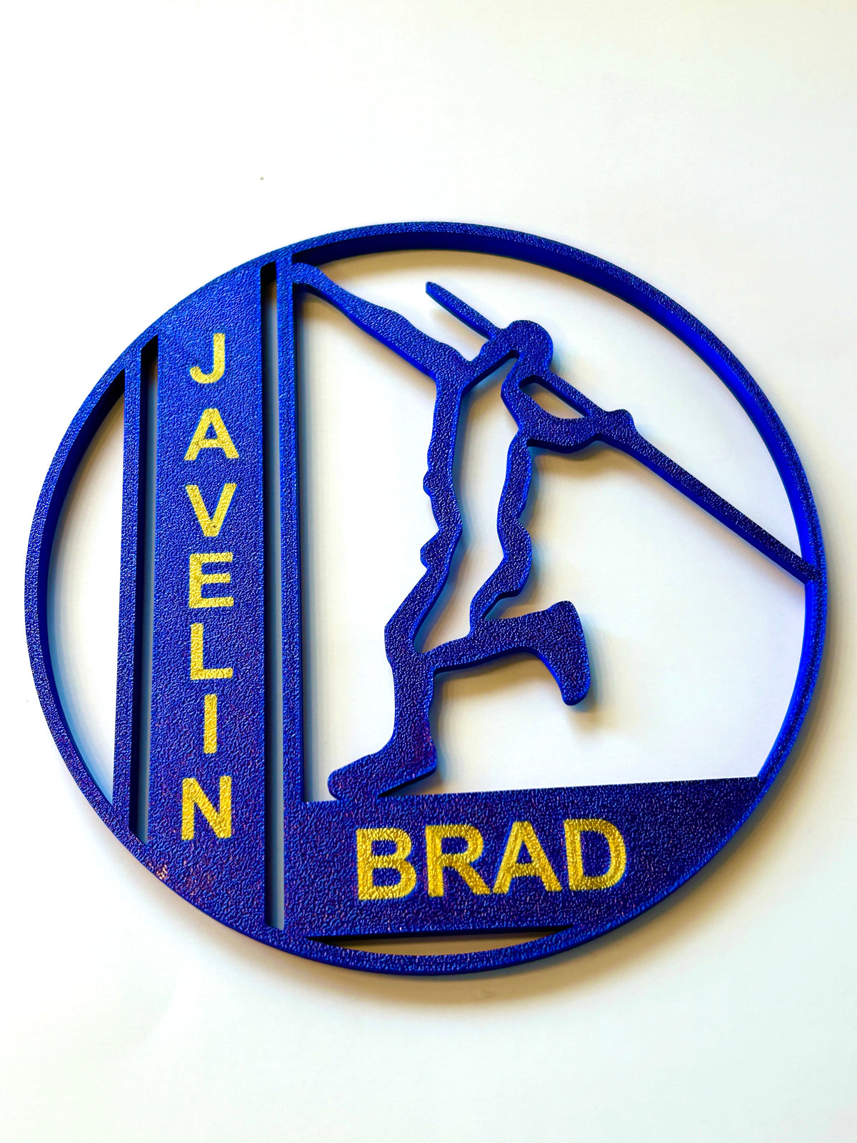 Boy Javelin Thrower Centerpiece: Track Banquet Graduation Decor
