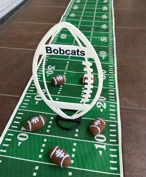 White Football with team name used on Graduation Party Table centerpiece 