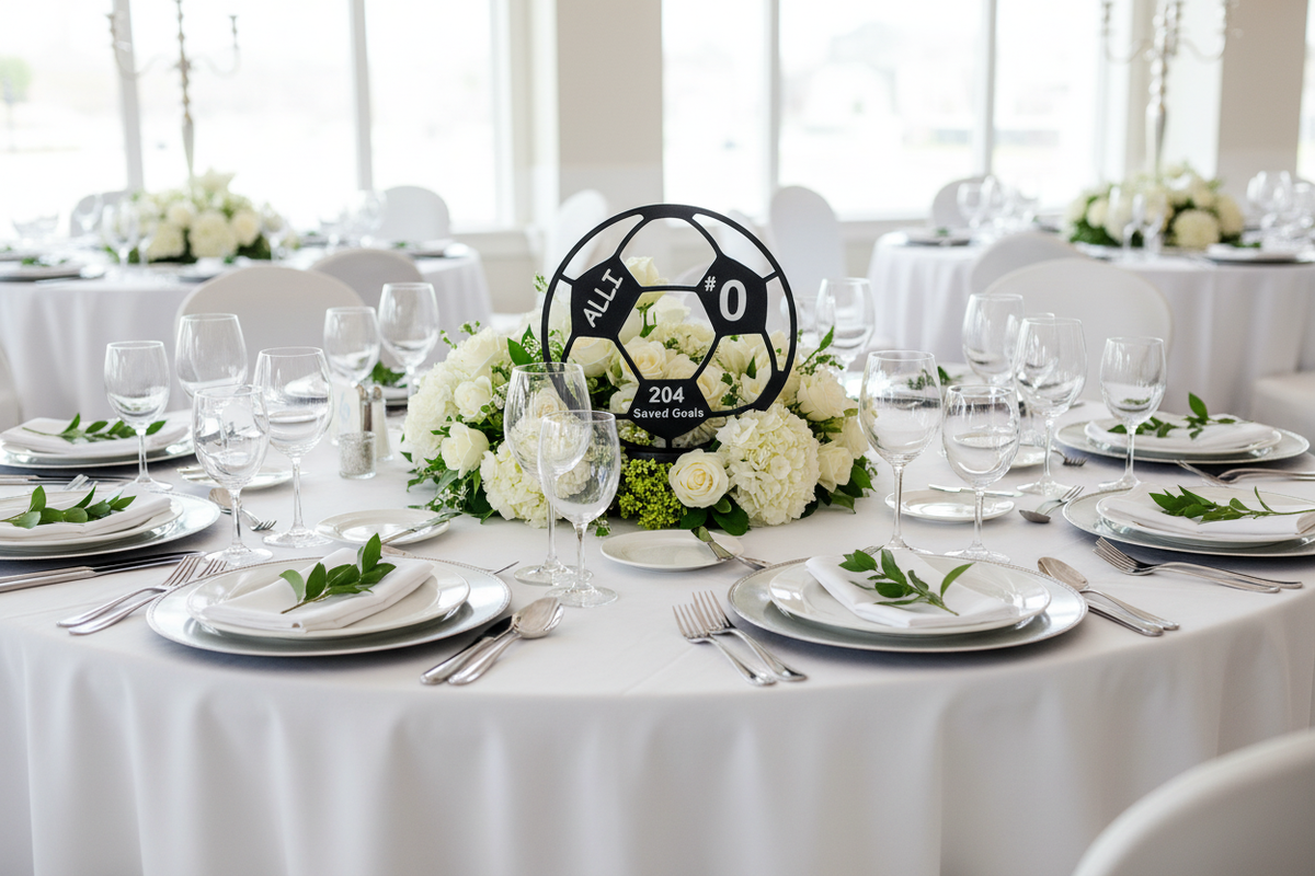 Soccer banquet table without candles